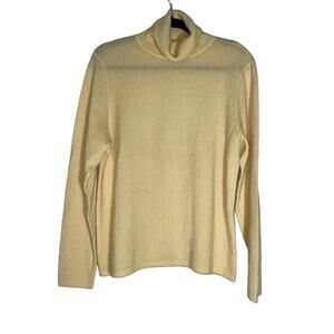 Charter Club Sweater Cashemere 2 Ply Large Turtleneck Large Yellowish